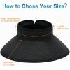 imageVIFUUR Sun Straw Hats Rollup Ponytail Wide Brim Summer Visor for Womens Beach Hat Packable UPF UV Travel
