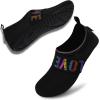 imageVIFUUR Water Sports Shoes Barefoot QuickDry Aqua Yoga Socks Slipon for Men WomenBlackLoveblack