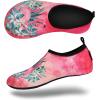 imageVIFUUR Water Sports Shoes Barefoot QuickDry Aqua Yoga Socks Slipon for Men WomenFlaming Bird Pink