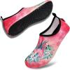 imageVIFUUR Water Sports Shoes Barefoot QuickDry Aqua Yoga Socks Slipon for Men WomenFlaming Bird Pink