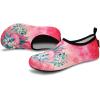 imageVIFUUR Water Sports Shoes Barefoot QuickDry Aqua Yoga Socks Slipon for Men WomenFlaming Bird Pink