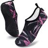 imageVIFUUR Water Sports Shoes Barefoot QuickDry Aqua Yoga Socks Slipon for Men WomenGraffiti Pink