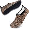imageVIFUUR Water Sports Shoes Barefoot QuickDry Aqua Yoga Socks Slipon for Men WomenLeopard Orange