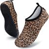 imageVIFUUR Water Sports Shoes Barefoot QuickDry Aqua Yoga Socks Slipon for Men WomenLeopard Orange