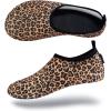 imageVIFUUR Water Sports Shoes Barefoot QuickDry Aqua Yoga Socks Slipon for Men WomenLeopard Orange