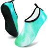 imageVIFUUR Water Sports Shoes Barefoot QuickDry Aqua Yoga Socks Slipon for Men WomenMarble Green