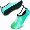 imageVIFUUR Water Sports Shoes Barefoot QuickDry Aqua Yoga Socks Slipon for Men WomenMarble Green
