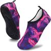 imageVIFUUR Water Sports Shoes Barefoot QuickDry Aqua Yoga Socks Slipon for Men WomenPurpleRed Feather