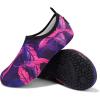 imageVIFUUR Water Sports Shoes Barefoot QuickDry Aqua Yoga Socks Slipon for Men WomenPurpleRed Feather