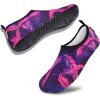 imageVIFUUR Water Sports Shoes Barefoot QuickDry Aqua Yoga Socks Slipon for Men WomenPurpleRed Feather