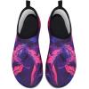imageVIFUUR Water Sports Shoes Barefoot QuickDry Aqua Yoga Socks Slipon for Men WomenPurpleRed Feather