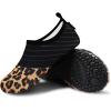 imageVIFUUR Water Sports Shoes Barefoot QuickDry Aqua Yoga Socks Slipon for Men WomenSplice Orange Leopard