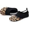 imageVIFUUR Water Sports Shoes Barefoot QuickDry Aqua Yoga Socks Slipon for Men WomenSplice Orange Leopard