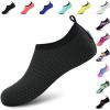 imageVIFUUR Water Sports Shoes Barefoot QuickDry Aqua Yoga Socks Slipon for Men WomenBlack Xue