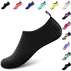 imageVIFUUR Water Sports Shoes Barefoot QuickDry Aqua Yoga Socks Slipon for Men WomenA Black