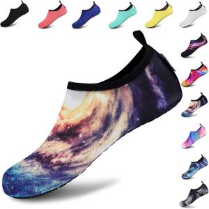 imageVIFUUR Water Sports Shoes Barefoot QuickDry Aqua Yoga Socks Slipon for Men WomenStarryblue