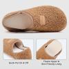 imageVIFUUR House Slippers for Women Men Slip on Indoor Barefoot Slipper Socks Fuzzy Cozy Sock Shoes for Home Bedroom TravelAbrown