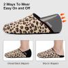 imageVIFUUR House Slippers for Women Men Slip on Indoor Barefoot Slipper Socks Fuzzy Cozy Sock Shoes for Home Bedroom TravelLeopard