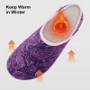 imageVIFUUR House Slippers for Women Men Slip on Indoor Barefoot Slipper Socks Fuzzy Cozy Sock Shoes for Home Bedroom TravelPurple Cashew