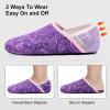 imageVIFUUR House Slippers for Women Men Slip on Indoor Barefoot Slipper Socks Fuzzy Cozy Sock Shoes for Home Bedroom TravelPurple Cashew