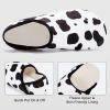 imageVIFUUR House Slippers for Women Men Slip on Indoor Barefoot Slipper Socks Fuzzy Cozy Sock Shoes for Home Bedroom TravelWhite Cow