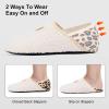 imageVIFUUR House Slippers for Women Men Slip on Indoor Barefoot Slipper Socks Fuzzy Cozy Sock Shoes for Home TravelBeige Leopard