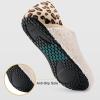 imageVIFUUR House Slippers for Women Men Slip on Indoor Barefoot Slipper Socks Fuzzy Cozy Sock Shoes for Home TravelBeige Leopard
