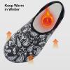 imageVIFUUR House Slippers for Women Men Slip on Indoor Barefoot Slipper Socks Fuzzy Cozy Sock Shoes for Home TravelBlack Cashew