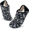imageVIFUUR House Slippers for Women Men Slip on Indoor Barefoot Slipper Socks Fuzzy Cozy Sock Shoes for Home TravelBlack Cashew