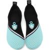 imageVIFUUR Men Women Unisex Barefoot Sock Shoes Soft House Indoor Slippers of Knitted Material Breathable Aqua Yoga Socks with Nonslip Rubble SoleA Splice Black Cyan