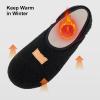 imageVIFUUR House Slippers for Women Men Slip on Indoor Barefoot Slipper Socks Fuzzy Cozy Sock Shoes for Home Bedroom Travel02 Black