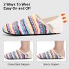 imageVIFUUR House Slippers for Women Men Slip on Indoor Barefoot Slipper Socks Fuzzy Cozy Sock Shoes for Home Bedroom TravelMulticolored Stripes