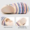 imageVIFUUR House Slippers for Women Men Slip on Indoor Barefoot Slipper Socks Fuzzy Cozy Sock Shoes for Home Bedroom TravelMulticolored Stripes