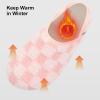 imageVIFUUR House Slippers for Women Men Slip on Indoor Barefoot Slipper Socks Fuzzy Cozy Sock Shoes for Home Bedroom TravelPink Board