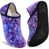 imageVIFUUR House Slippers for Women Men Slip on Indoor Barefoot Slipper Socks Fuzzy Cozy Sock Shoes for Home Bedroom TravelStarry Blue