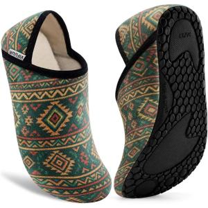 imageVIFUUR House Slippers for Women Men Slip on Indoor Barefoot Slipper Socks Fuzzy Cozy Sock Shoes for Home Bedroom TravelBohemian