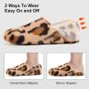 imageVIFUUR House Slippers for Men Women Indoor Slip on Barefoot Slipper Socks Fuzzy Cozy Sock Shoes for Home Bedroom TravelBrown Leopard