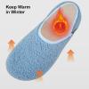 imageVIFUUR House Slippers for Women Men Slip on Indoor Barefoot Slipper Socks Fuzzy Cozy Sock Shoes for Home Bedroom TravelCoralblue
