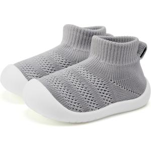 imageVIFUUR Baby Shoes Girls Boys Toddler Sneakers NonSlip First Walkers Shoes for Babies 6 9 12 18 24 MonthsH Grey