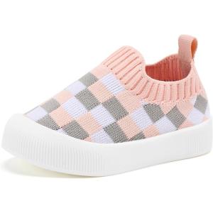 imageVIFUUR Baby Shoes Girls Boys Toddler Sneakers NonSlip First Walkers Shoes for Babies 6 9 12 18 24 MonthsL Greypink Board