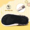 image:imageVIFUUR Kids Boys Girls House Slippers Slip on Barefoot Socks for Babys Winter Warm Shoes Indoor TollderBeige Leopard