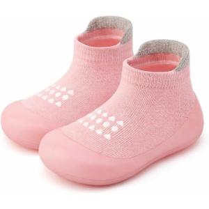 image:imageVIFUUR Baby Sock Shoes Boys Grils Sneakers Infant Slipper Socks Toddler First Walking Shoes NonSlip Rubber Sole for Babies 6 9 12 18 24 MonthsPink