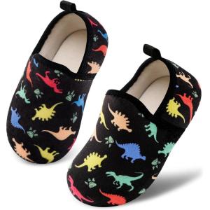 image:imageVIFUUR Kids Boys Girls House Slippers Slip on Barefoot Socks for Babys Winter Warm Shoes Indoor TollderDinosaur