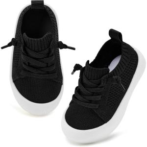 image:imageVIFUUR Baby Shoes Girls Boys Toddler Sneakers NonSlip First Walkers Shoes for Babies 6 9 12 18 24 Months03 Black
