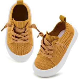 image:imageVIFUUR Baby Shoes Girls Boys Toddler Sneakers NonSlip First Walkers Shoes for Babies 6 9 12 18 24 Months03 Yellow