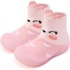 image:imageVIFUUR Baby Sock Shoes Boys Grils Sneakers Infant Slipper Socks Toddler First Walking Shoes NonSlip Rubber Sole for Babies 6 9 12 18 24 MonthsPrint Pink