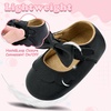 image:imageVIFUUR Baby Girls Mary Jane Flats Soft Sole Pre Walker Shoes with Thin Rubber Outsole and Adjustable Hook and Loop Strap for Infants amp Toddlers02 Black Bow