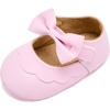 image:imageVIFUUR Baby Girls Mary Jane Flats Soft Sole Pre Walker Shoes with Thin Rubber Outsole and Adjustable Hook and Loop Strap for Infants amp Toddlers03 Pink Bow