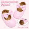 image:imageVIFUUR Baby Girls Mary Jane Flats Soft Sole Pre Walker Shoes with Thin Rubber Outsole and Adjustable Hook and Loop Strap for Infants amp Toddlers03 Pink Bow