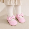 image:imageVIFUUR Baby Girls Mary Jane Flats Soft Sole Pre Walker Shoes with Thin Rubber Outsole and Adjustable Hook and Loop Strap for Infants amp Toddlers03 Pink Bow